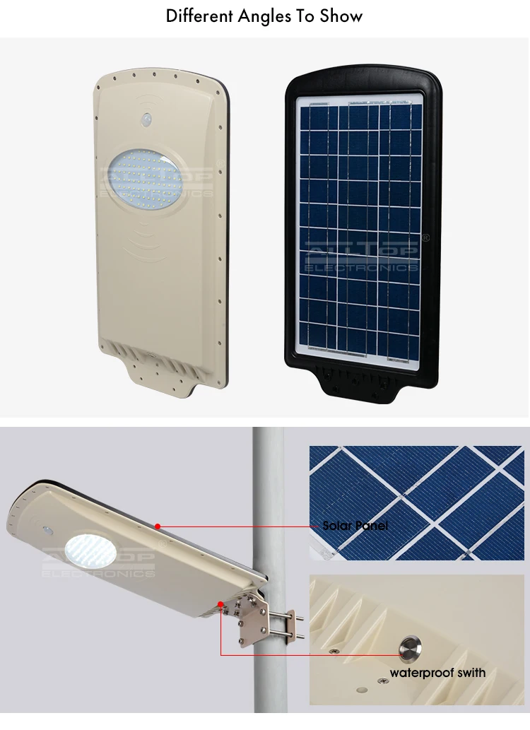 Factory price bridgelux ip65 waterproof outdoor 6 12 watt solar led street lamp