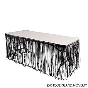 black fringe table skirt