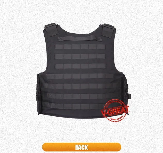 Tactical Bulletproof Vest With Molle  Strips On Front And Back Nij