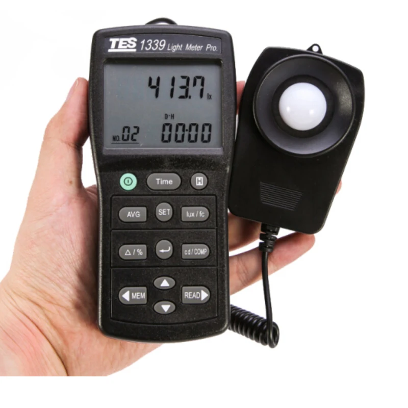 Tes1339 Light Meter Measuring Levels Ranging 0.01 To 999900 Lux