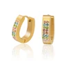 Modalen U Shape Gold Filled Small charm Stainless Steel hoop Crystal Earring