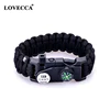 Multi-Function 20 in 1 Outdoor Paracord Survival Bracelet with LED SOS light ,Compass, Whistle, Flint Fire Starter