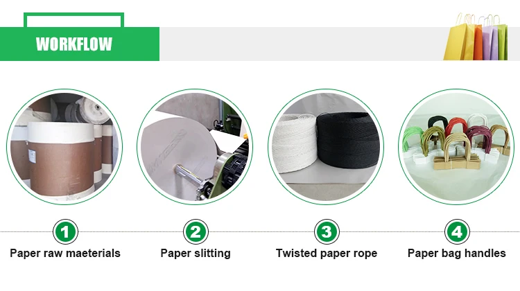 Colorful Durable Quality Handbag handle rope/ paper bag rope handle/ twisted paper handles