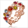 Folk style color diamond full Diamond Fashion Ring