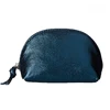 New item metallic cosmetic bags real leather women make up cases ladies travel toiletry bag wholesale