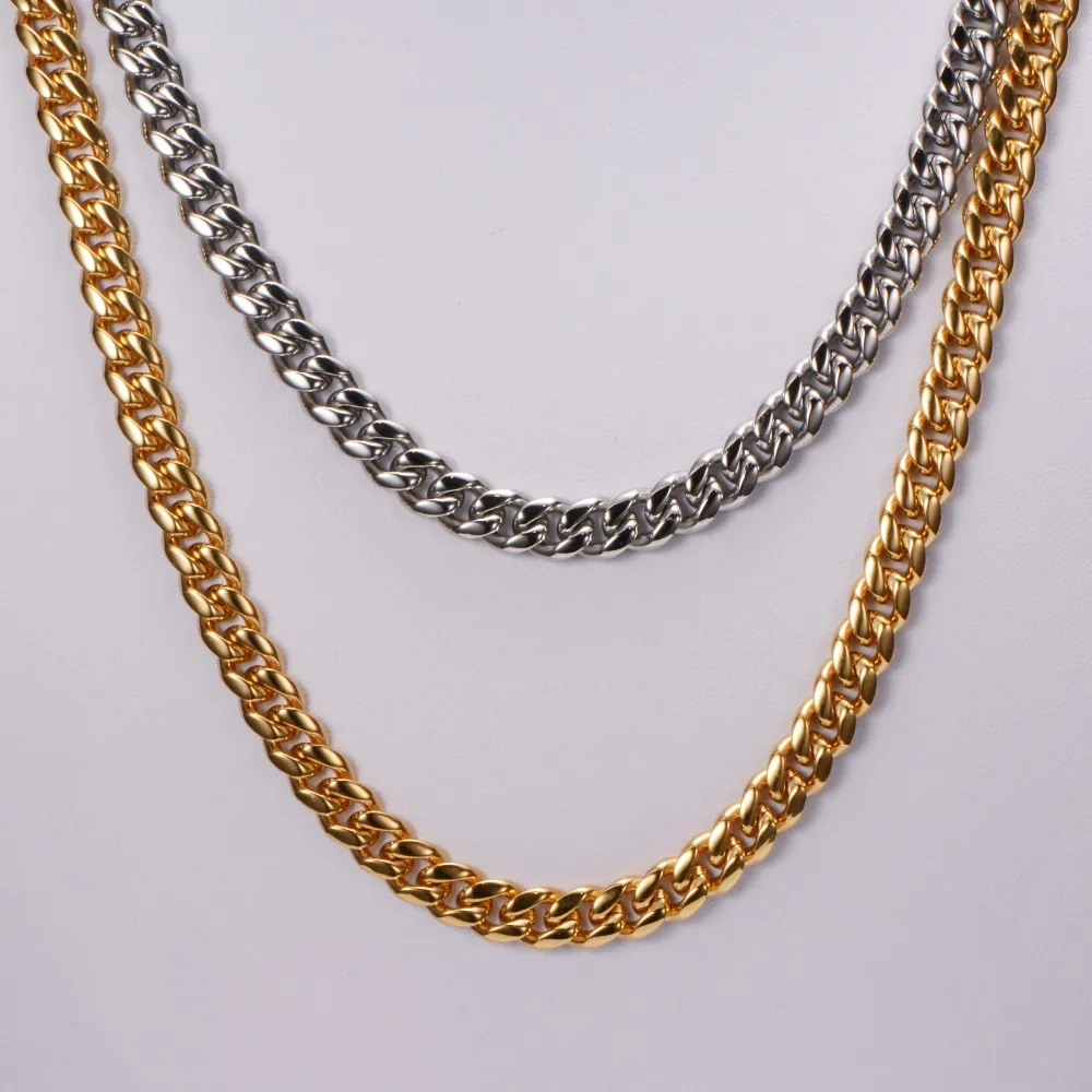 6mm Miami Cuban Link 18k Gold Chain For Man - Buy Stainless Steel Cuban