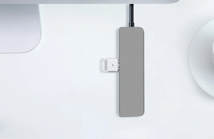 Aluminium 5 In 1 USB-C Adapter PD Charging 4 Ports USB3.0 Video Converter USB Type C Hub