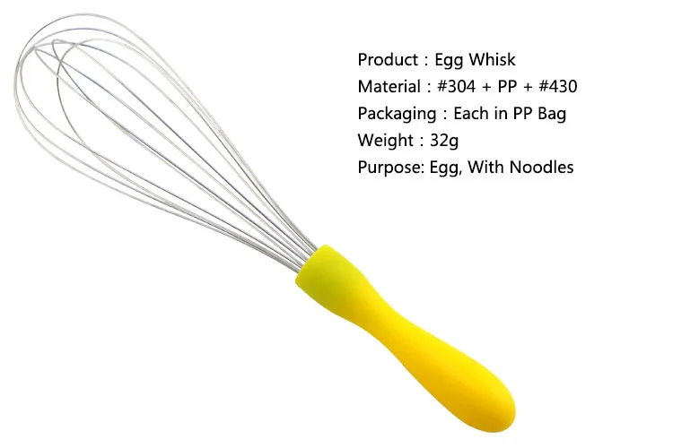 Hot-selling Yellow Color Handle  Egg Whisk