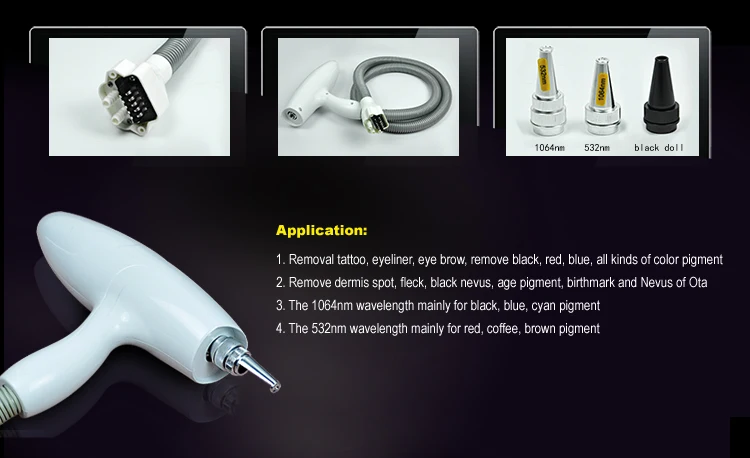 Mini style 1320 &1064 & 532 nm nd yag laser tattoo removal machine laser tattoo removal machine