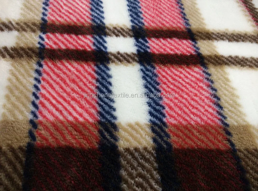 Warp Knit Fabric Grid Micro Flannel 