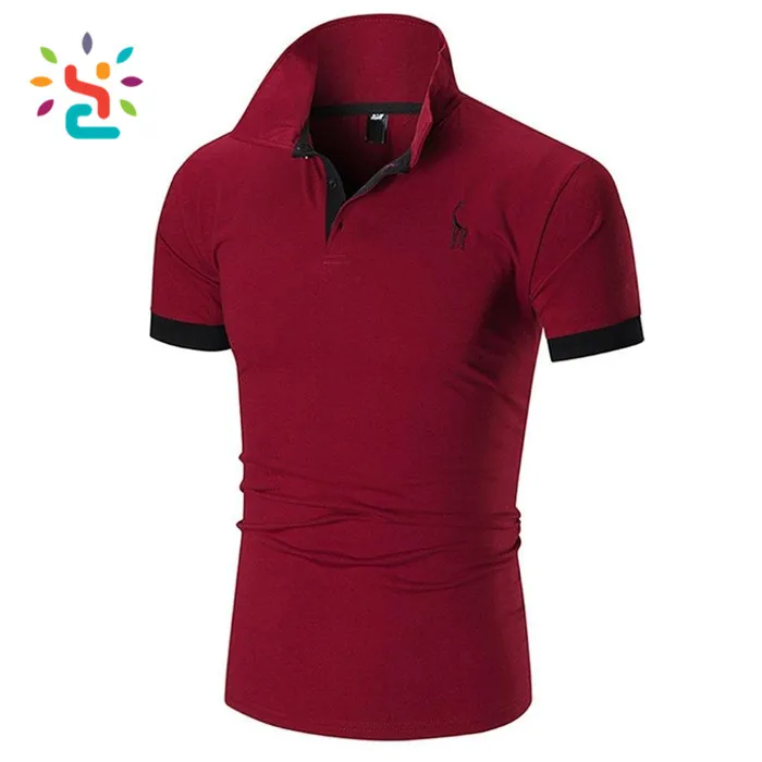 Wholesale 100 Cotton Polos Shirts Different Colors Embroidery Patch