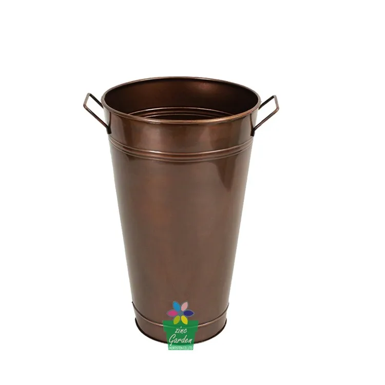 Tall Antique Floor Decorative Large Copper Metal Vase For Flower