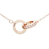 Simple Fashion Women Valentine's Day Gift Zircon Circle 925 Sterling Silver Necklace