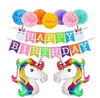 Licorne Decorations D Anniversaire Ballons Arc En Ciel Joyeux Anniversaire Banniere Papier Pom Pom Kit Buy Decorations D Anniversaire Licorne Ballons Arc En Ciel Banniere Joyeux Anniversaire Product On Alibaba Com