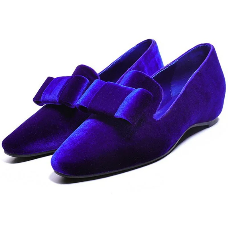 velvet flat shoes women's