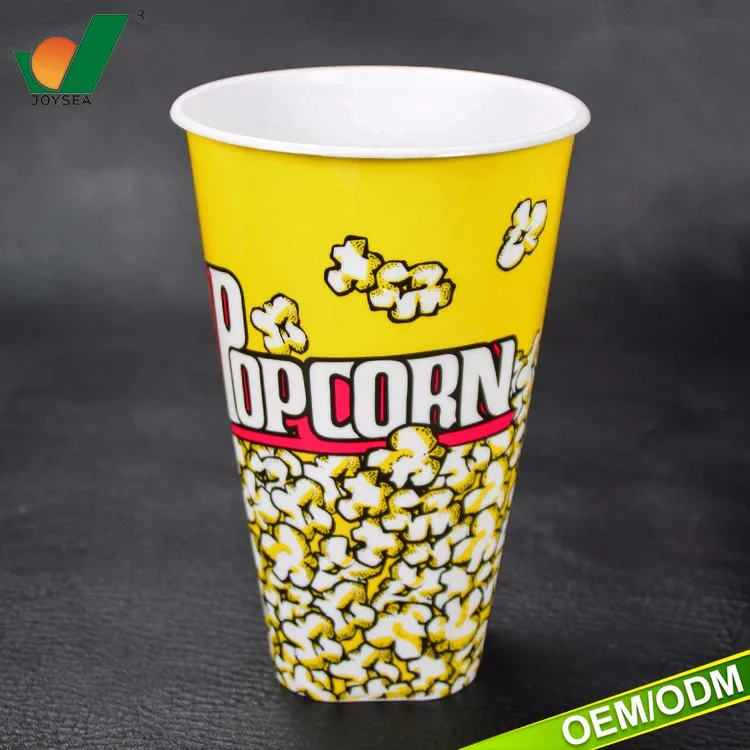 1l Custom Printed Pp Popcorn Cup,Plastic Popcorn Tub Bucket Advertising