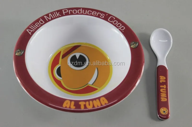 6.5 "Melamine Dinner bowl + spoon set for Kid's