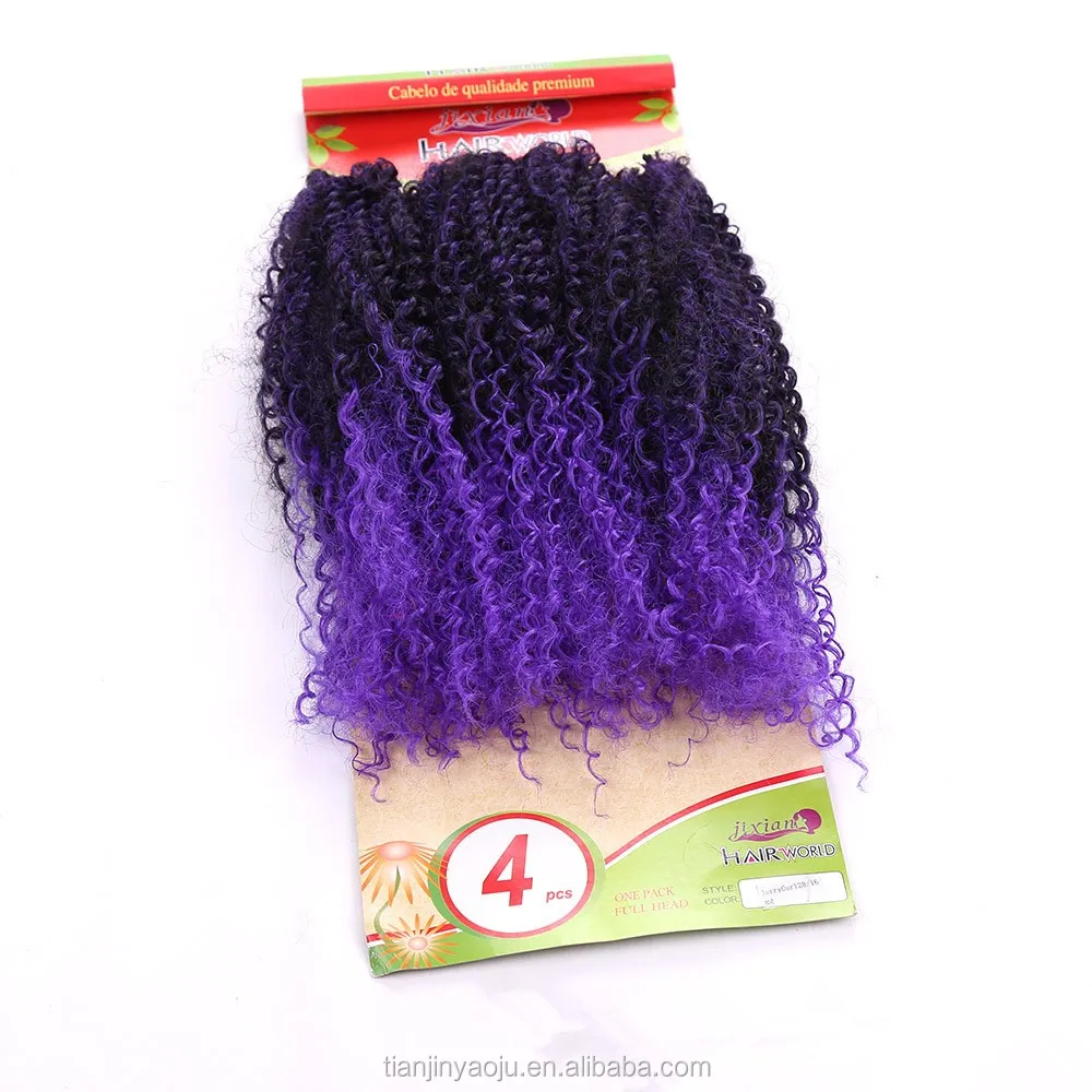 Synthetic Weave Ombre Hair Weft Synthetic Purple Brown Red 11