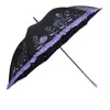 Heat transfer purple flower printed fancy parasols umbrella wholesale