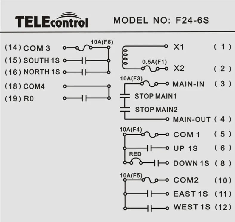 F24 6d telecrane схема подключения