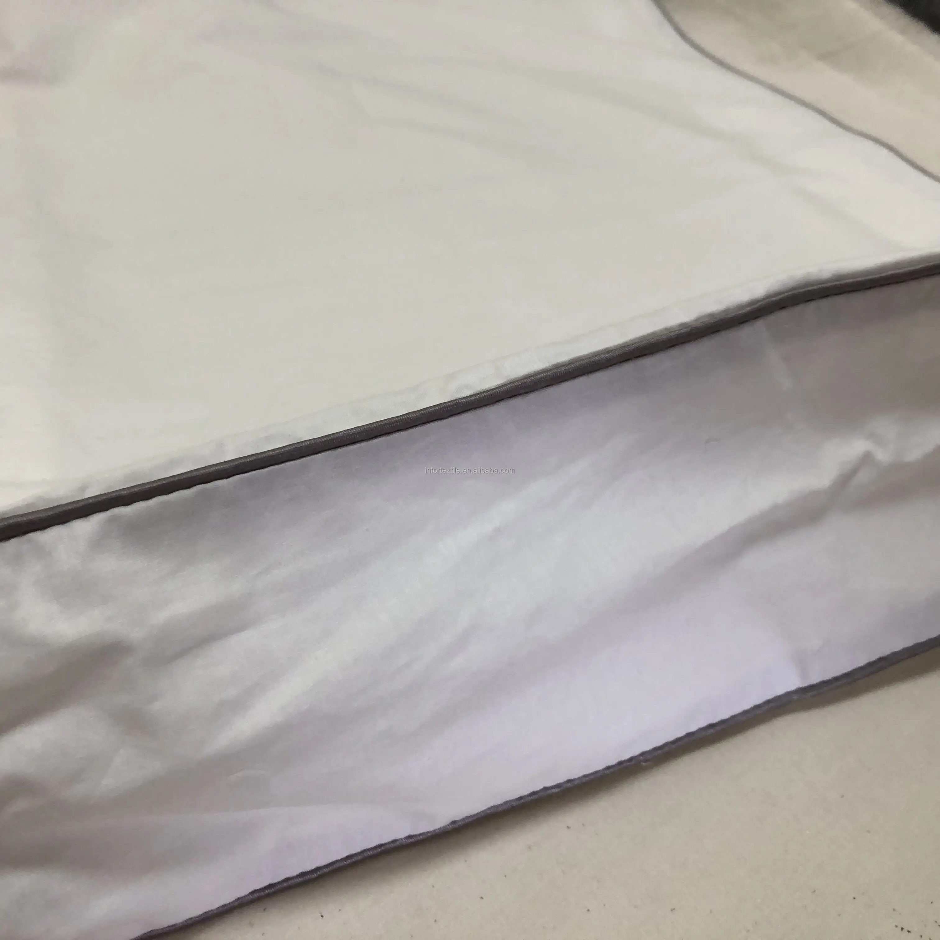 233TC  DOWN PROOF  100%COTTON   white color pillow shell with  piping AND HEIGHT  OR  3D MESH