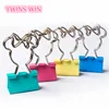 Korean stationery mixed color clip clamp good quality metal Cartoon long tail metal clip file folder 100 pcs wholesale