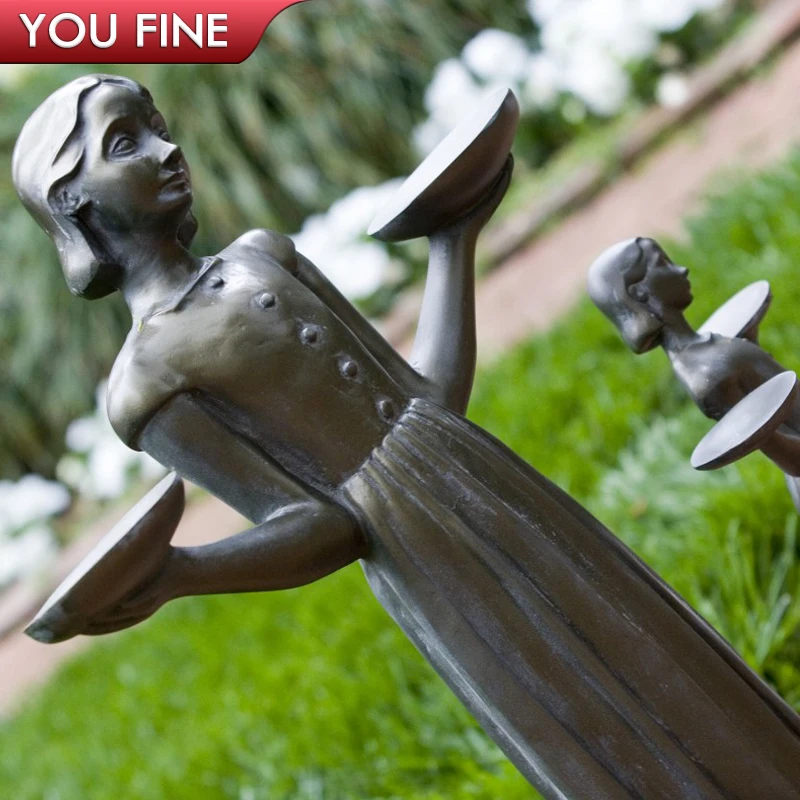 Outdoor Garden Square Decoration Metal Figure Sculpture Life Size