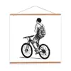 Upgraded wooden poster hanger can hang pictures oil painting artwork hanging frame teak
