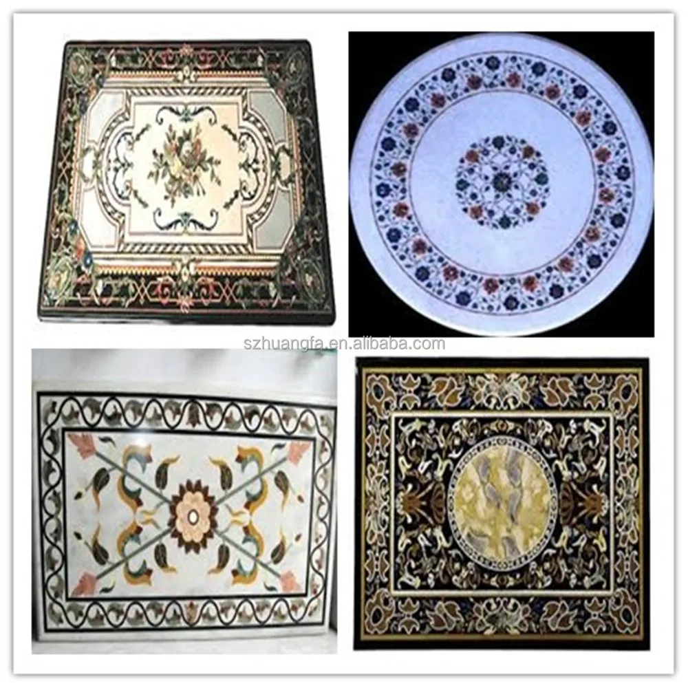 Chine nouvelle conception marqueterie de marbre table basse dessus ...