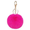 8CM Diameter Fur Ball Crystal Key Chain Faux Fur Pompom Keychain