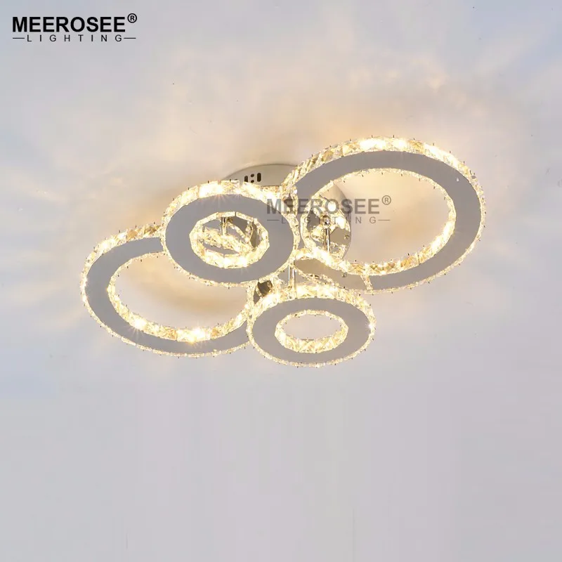 Modern LED Chandeliers Light Crystal Lamp for Living Bedroom Diamond Ring LED Lustres Lamparas de techo Lighting MDY8003