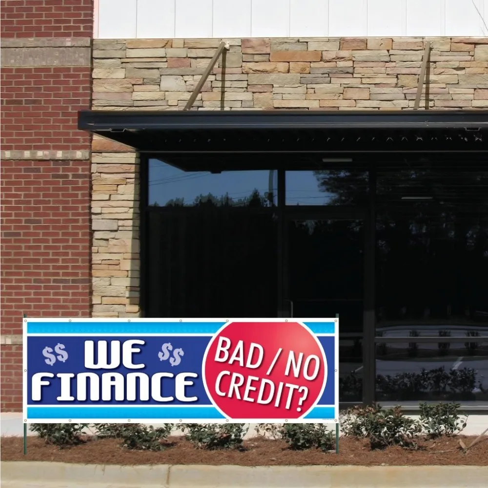 MAL CREDITO 13 oz Heavy Duty Vinyl Banner Sign with Metal Grommets Flag, New Store Advertising Many Sizes Available