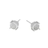 Hiphop Round Cubic Zircon Earing Stud For Men