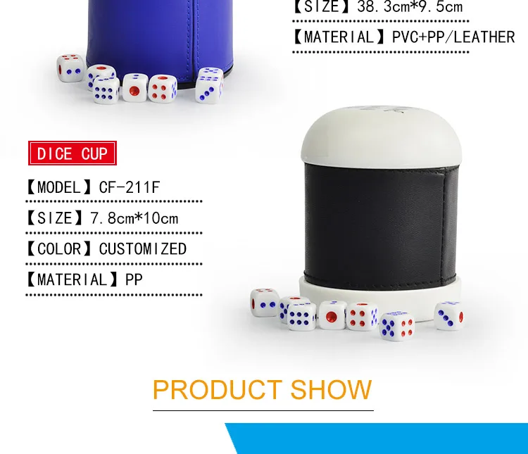 Custom Embossed Pp+pu Leather Dice Cups Buy Custom Dice Cups,Pp+pu