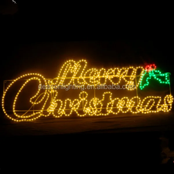 Outdoor Merry Christmas Lighted Sign - Buy Merry Christmas Led Sign,Merry Christmas Rope Light