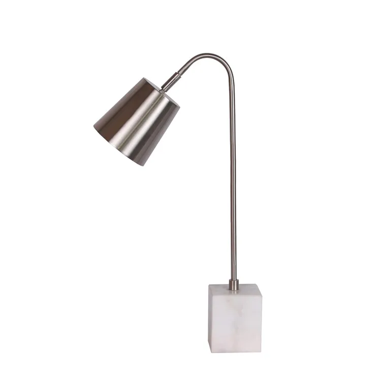 2019 modern bedroom study metal and marble desk lamp metal light/office led lamp