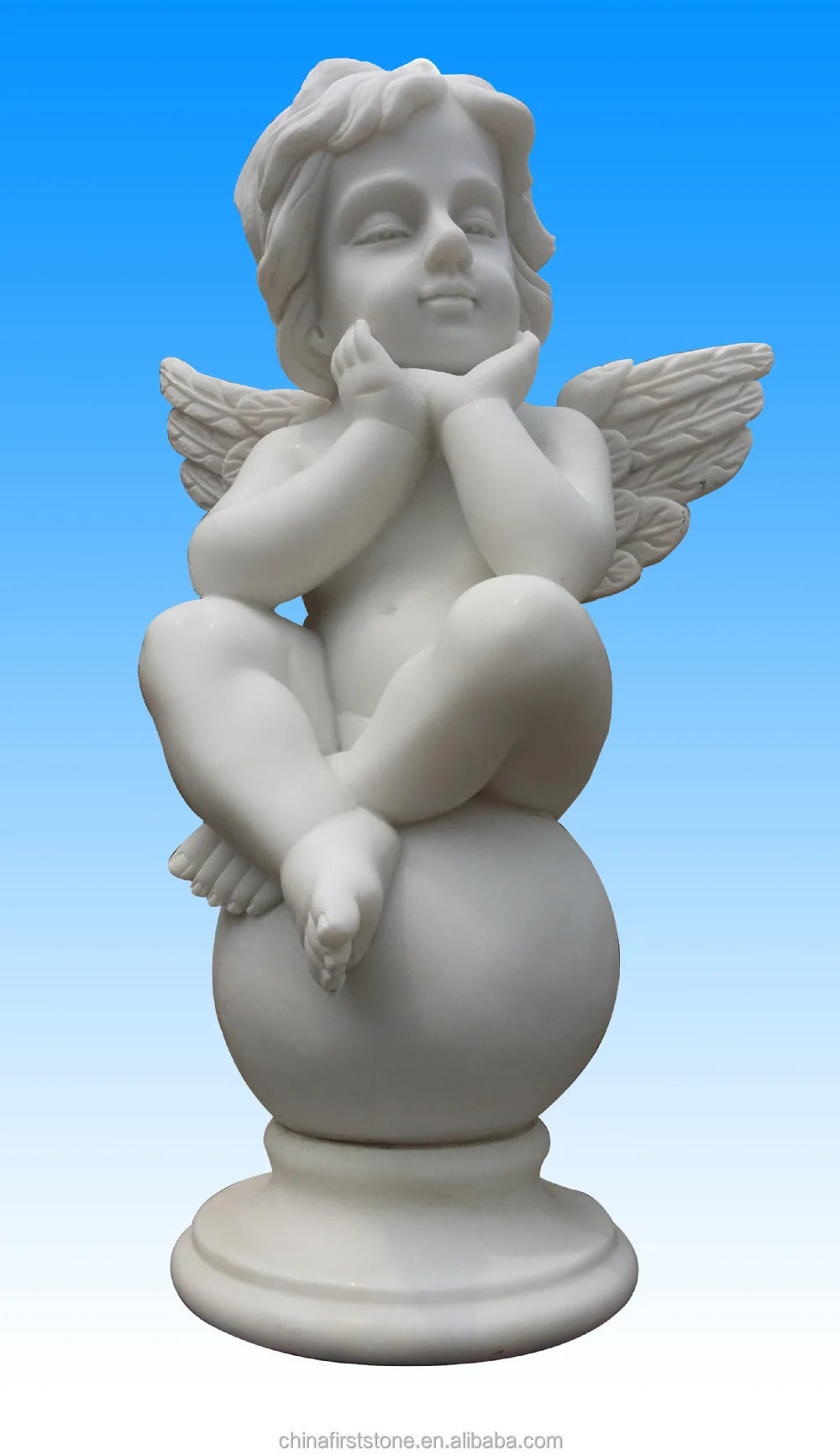 First Stone - MGP249 White Marble Statue of Life-size Angel Scupture ...