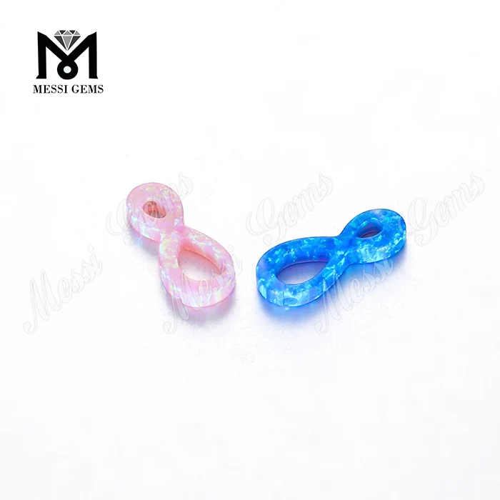 infinity shape colorful loose stones synthetic opal beads for pendant