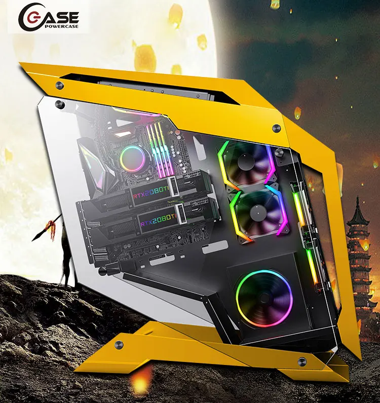 Powercase Hot Selling ATX  gaming case New Design Amazing Cougar Conqueror Tower Desktop Pc Computer Case Gaming Pc Case