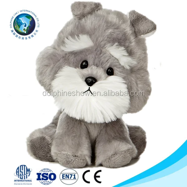 grey stuffed animal dog