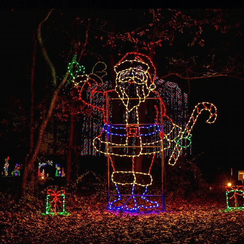 Outdoor Led Rope Light Decoration Santa Claus Christmas Lights For Lawn