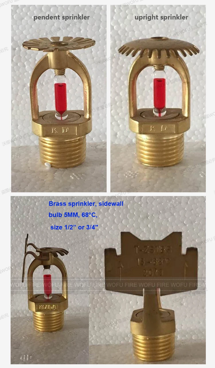 1/2 Inch 68℃ Pendent Fire Sprinkler Head Brass for Fire