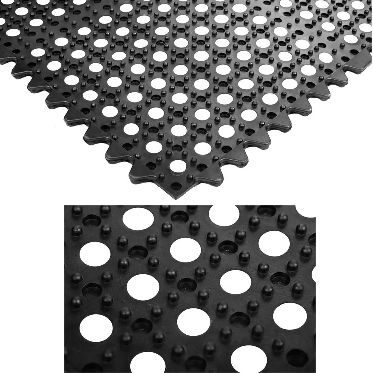 4x4 Interlocking Anti Slip Anti Fatigue Mesh Kitchen Rubber Floor Mat