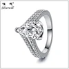 Classic Halo Engagement Ring diamond Pear Ring big stone pear shaped cz 4 colors