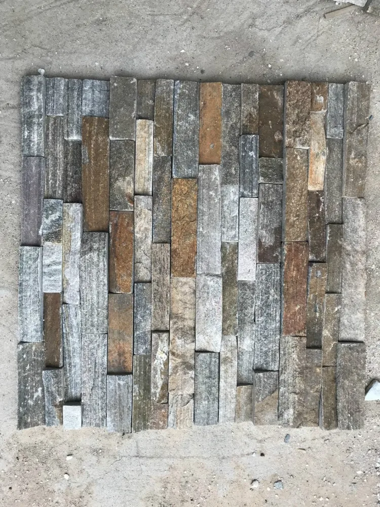 Gold Line White Wood Quartzite Cheapest Interior Wall Cladding Material