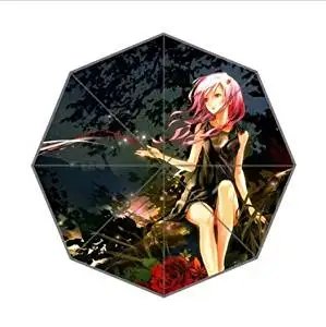 Printed Guilty Crown Cartoon Pattern with Dogs Pattern Custom Foldable Sun Rain Windproof Umbrella