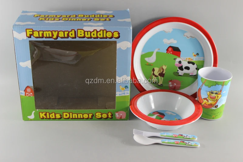 5PCS Melamine children dinnerware set Tableware set
