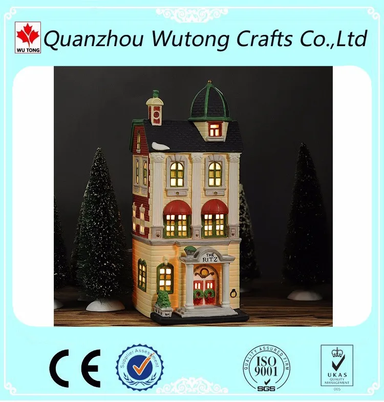 Resin Village Statue Miniature Christmas House Model Buy Christmas House Model,Christmas House