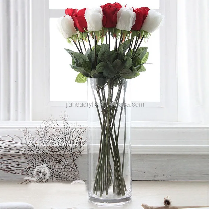 jachoo tinggi akrilik plexiglass tabung bulat  vas  bunga  