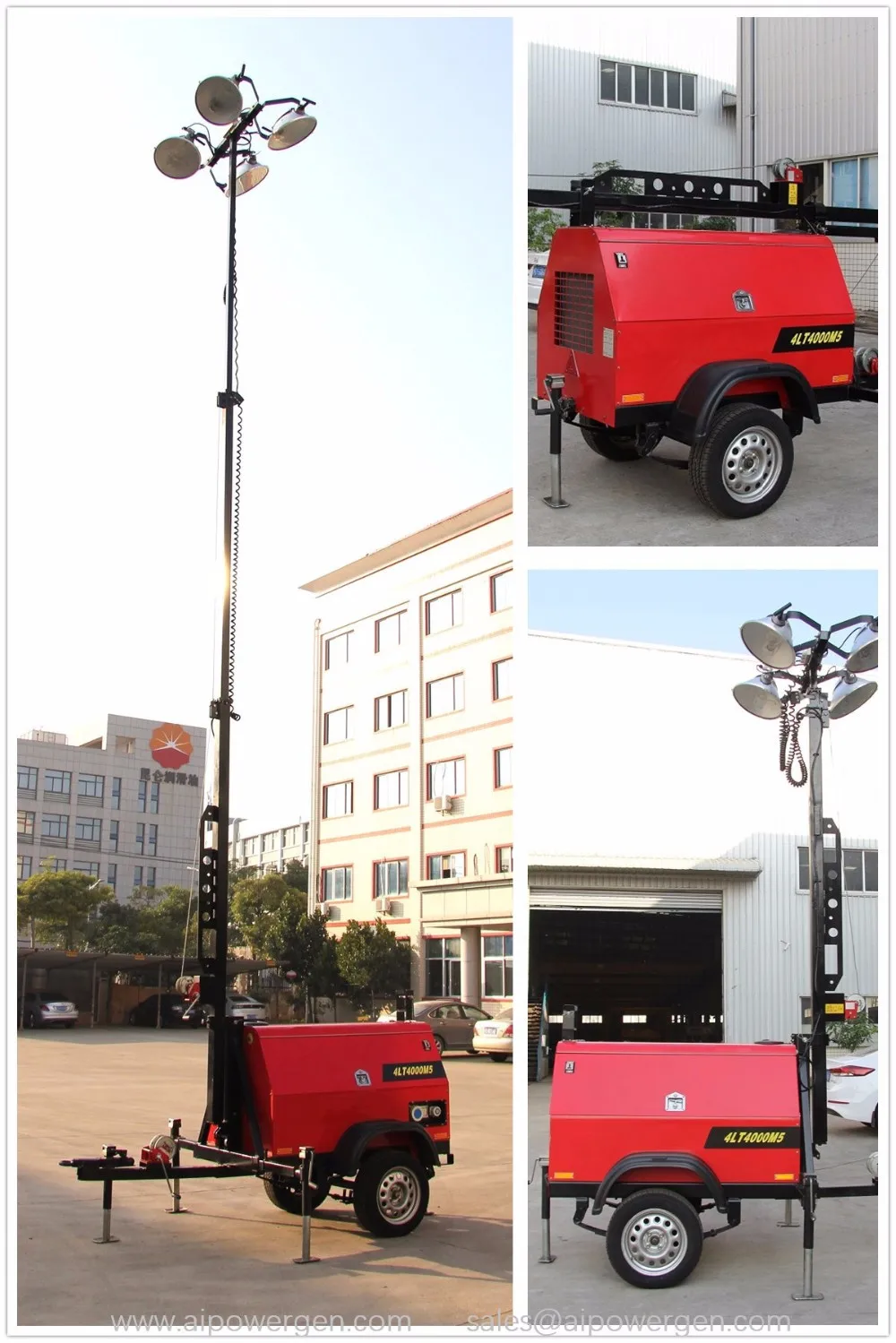 9m Manual Mast Portable Light Tower Price With Yanmar Diesel Generator